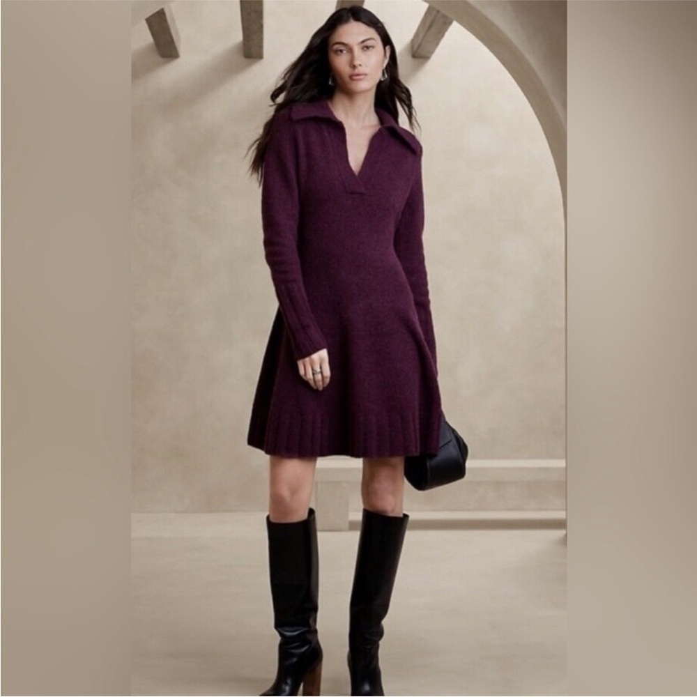 NWT! Banana Republic Johnny Collar Rosie Sweater Dress - Size Medium🍐